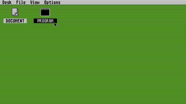 A forgotten OS desktop with scanlines